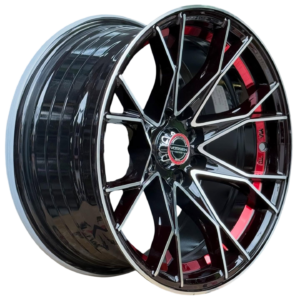 MK-820 15'X8.0 ET 15 (73,1) PCD:8X100/114.3 BLACK MACHINE FACE+RED UNDERCUT